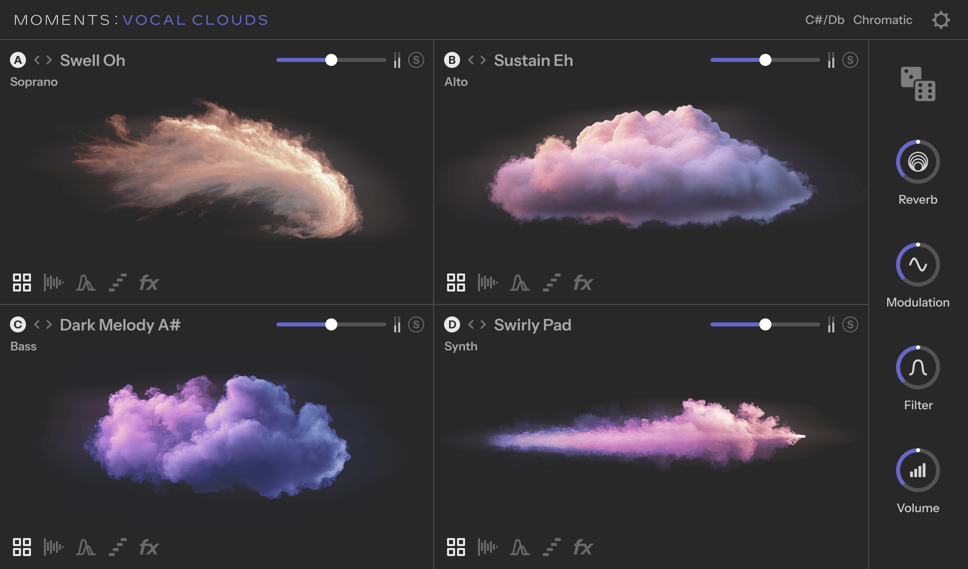 Moments: Vocal Clouds Main UI